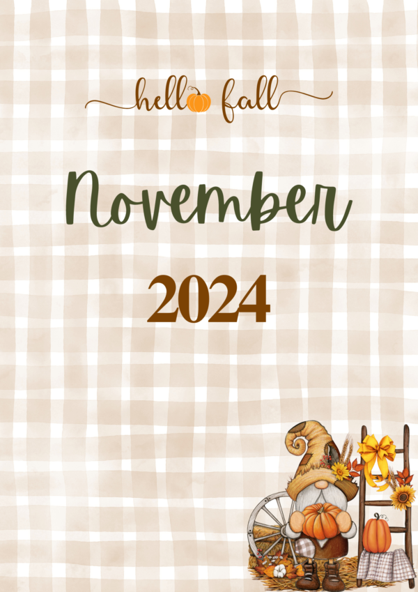 Autumn November 2024 Digital Planner Cover